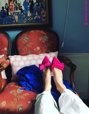Link to My pink silk mules
